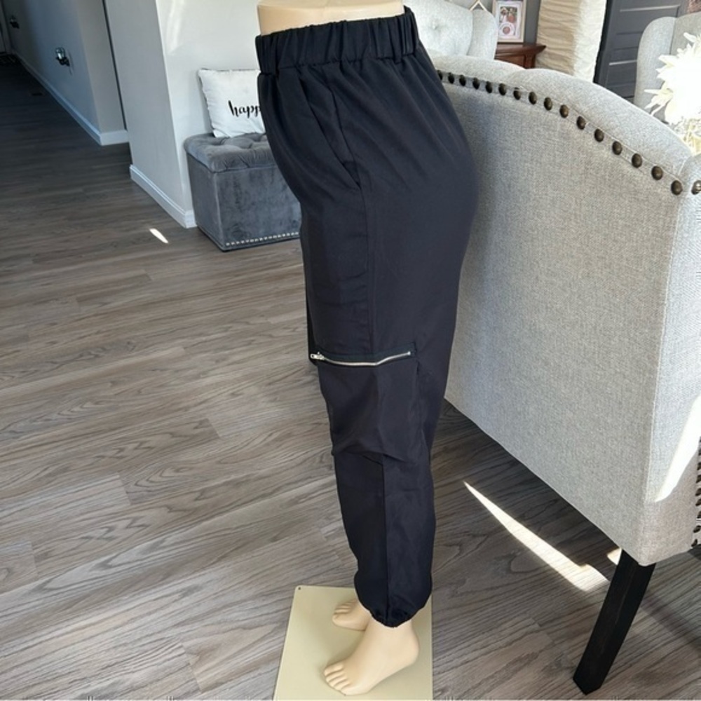 ๐NWT Romwe black punk rock chain black jogger slacks ๐ pants XS - Picture 9 of 16